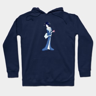 Blue geisha and butterfly Hoodie